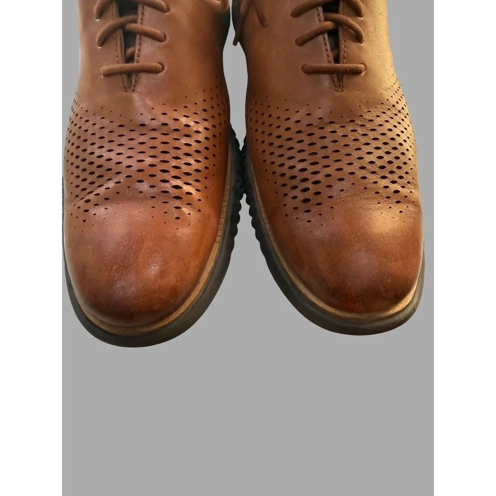 Cole Haan Original Grand Wingtip Oxford Brown Leather Shoes Men's 13D Perforated